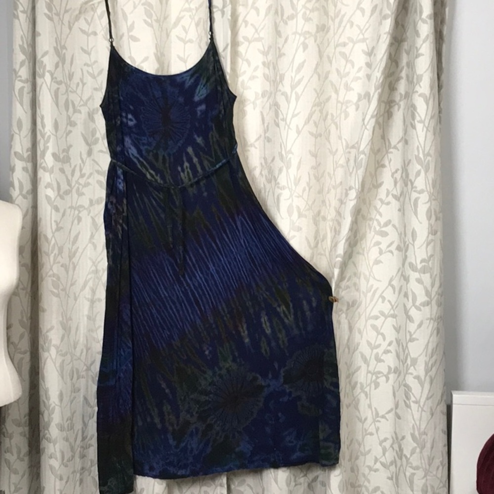 Gratefuldons Dark Blue Tie-Dye Hippy Dress. Size XXL
